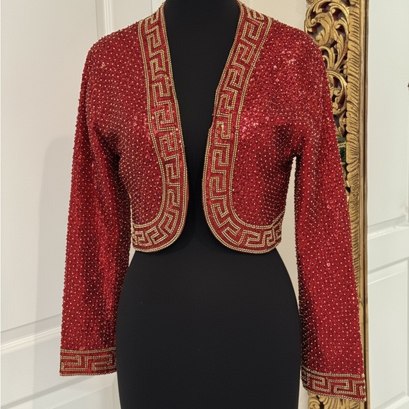 Attitudes by Debra Jackets & Blazers - Attitudes by‎ Debra Elegant Red hand Beaded Women's Jacket Brand new with tags